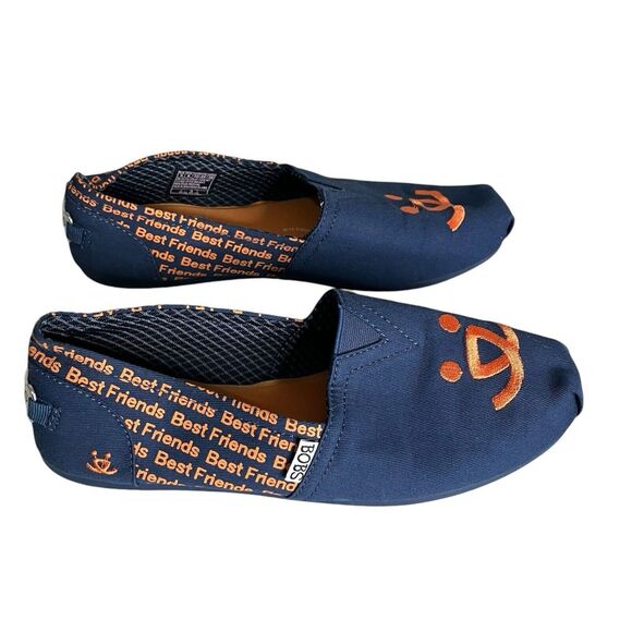 BOBS for Dogs Women's Slip On 9 Wide Arch Pillow Cussioned Navy Canvas Orange - Picture 5 of 10